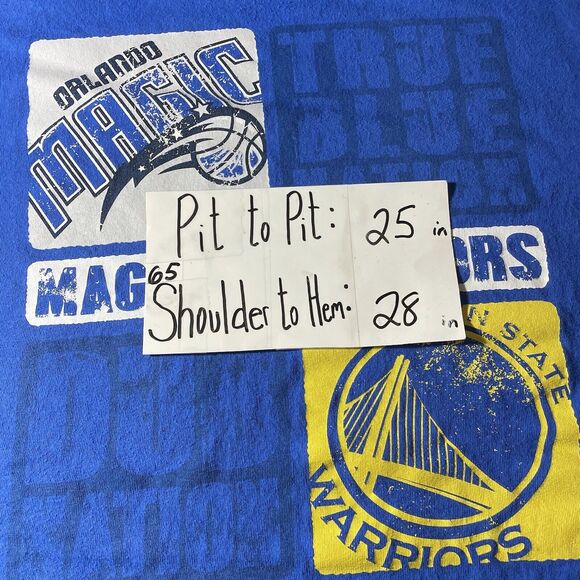 Enemy Ink Orlando Magic Vs Golden State Warriors Adult Size 2XL T-Shirt Blue - Picture 11 of 11